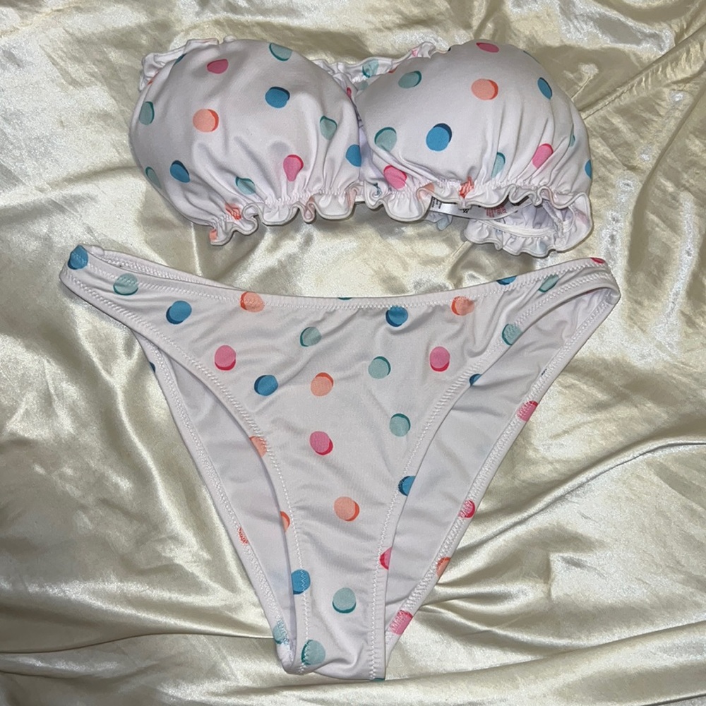 Miss selfridge polka dot bikini set